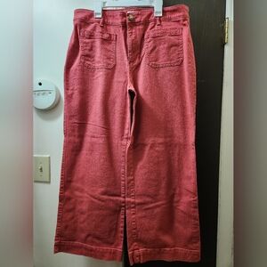 Loft Light Red Palmer Wide Leg Jeans